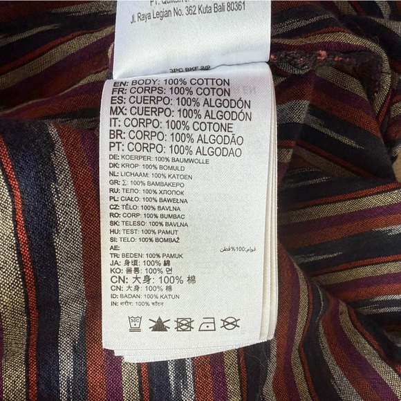 Roxy Multicolor Striped High Low Midi Dress Cotton Women’s Size Medium - Picture 13 of 13